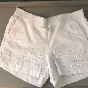 Jcrew eyelet trim white shorts - Size S -